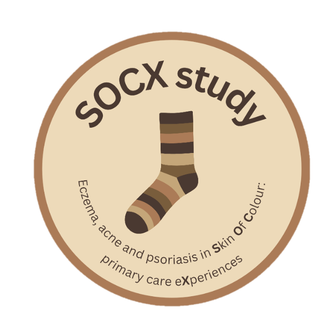 A stripey sock of different skin colour shades.